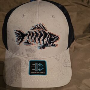 Realtree Fish Embroidered Cap - Black, White, and Blue